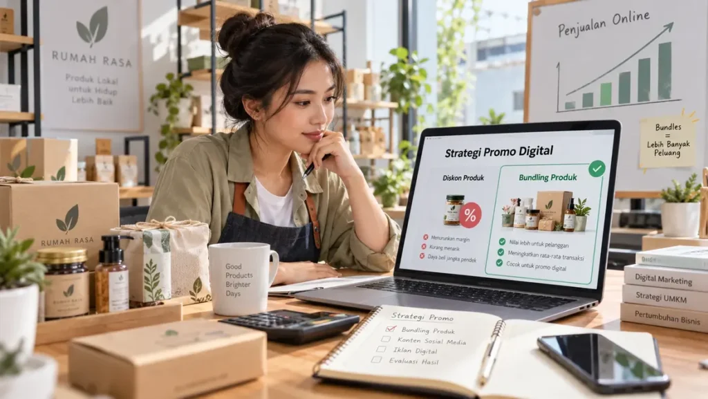 strategi promo digital menggunakan bundle ketimbang diskon produk untuk meningkatkan penjualan